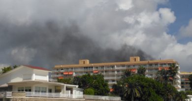 Arde un coche en unos apartamentos del Torreón en Benicàssim Arde un coche en unos apartamentos del Torreón en Benicàssim